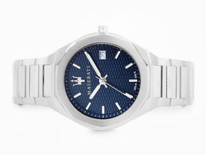 Maserati Stile Quartz Watch, Blue, 42 mm, Mineral crystal R8853142006