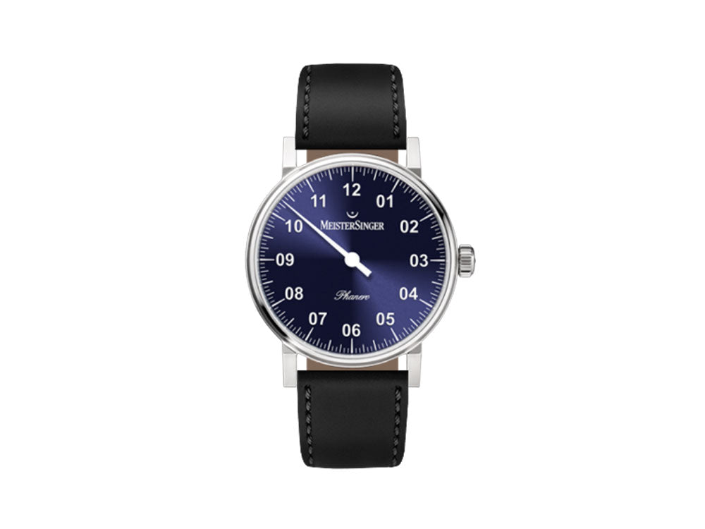 Meistersinger Phanero Watch, Manual winding, Sunburst blue, 35mm, PH308-SCF11