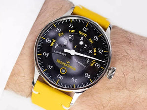 Meistersinger Astroscope Automatic Watch, 40 mm, Yellow, LE, S-AS902Y