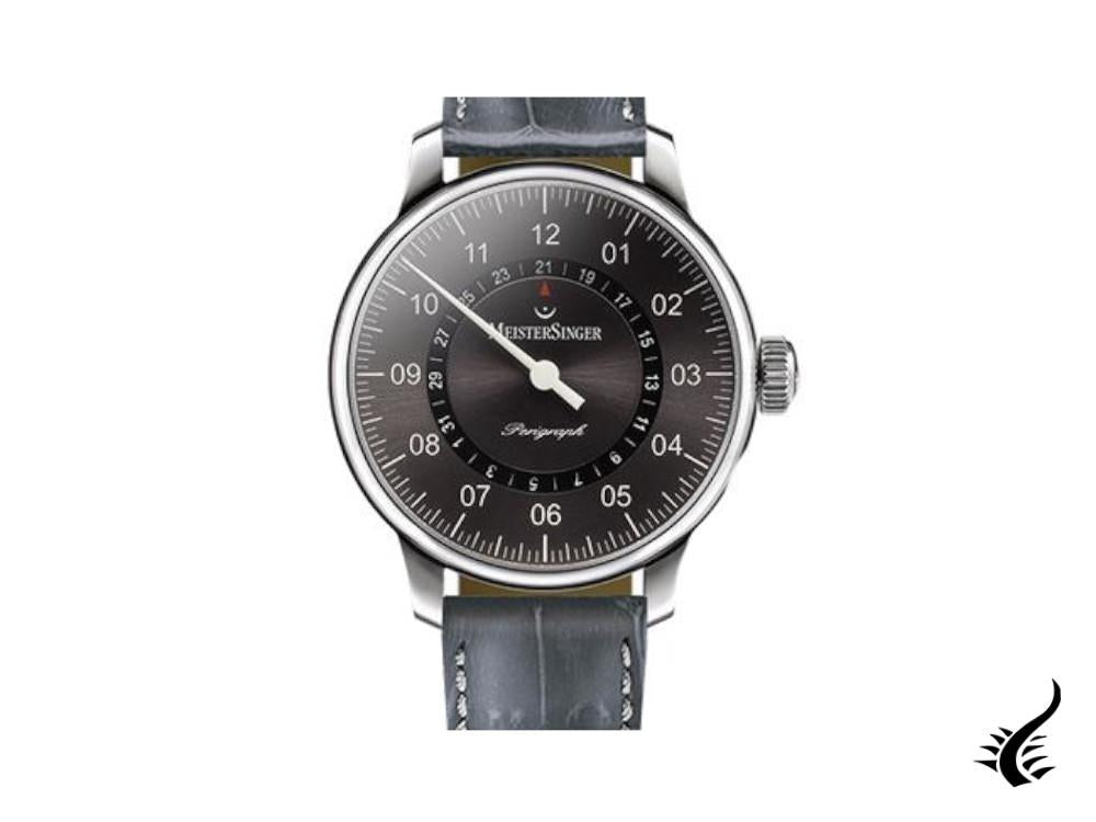 Meistersinger Perigraph Automatic Watch, ETA 2824-2, 43mm. Leather strap, AM1007