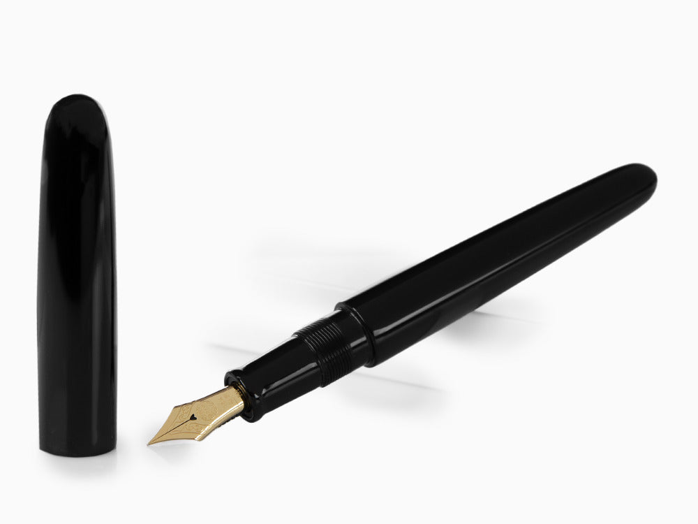 Nakaya Cigar Kuro-Roiro Portable Black Fountain Pen, Urushi lacquer
