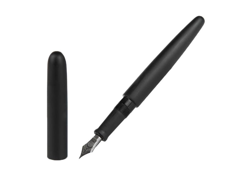 Nakaya Cigar Fountain Pen Long, Black Hairline, Ebonite, Ruthenium