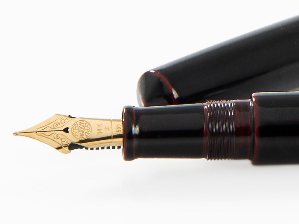 Nakaya Cigar Piccolo Fountain Pen, Kuro-Tamenuri, Ebonite, Elastic nib