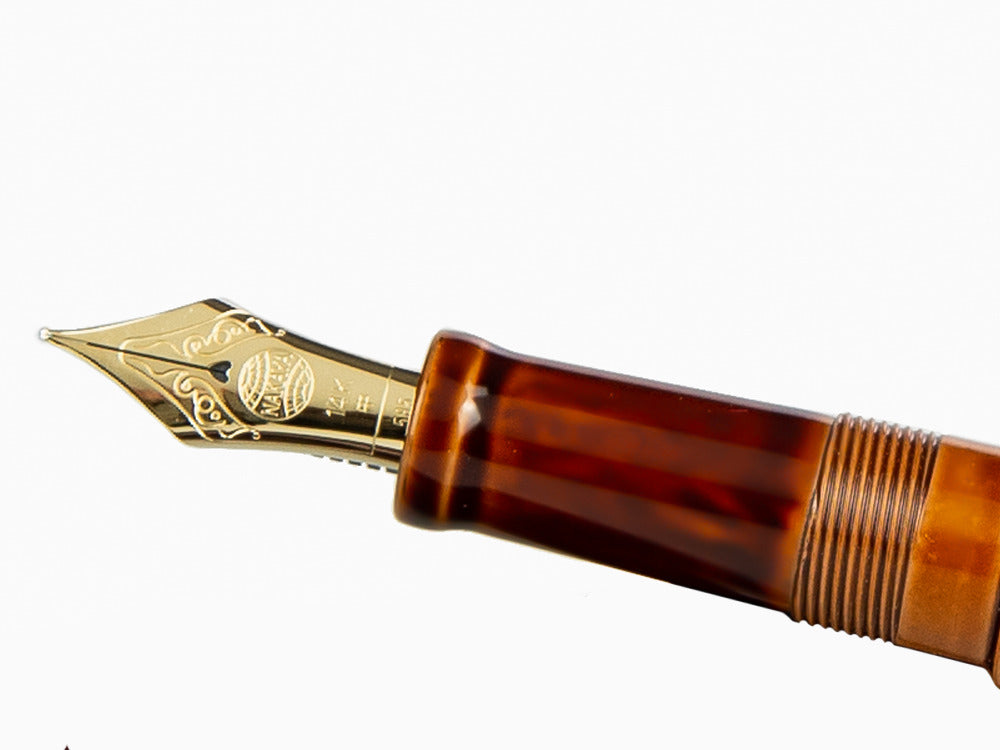 Nakaya Cigar Long Toki Tamenuri Fountain Pen, Ebonite and Urushi lacquer