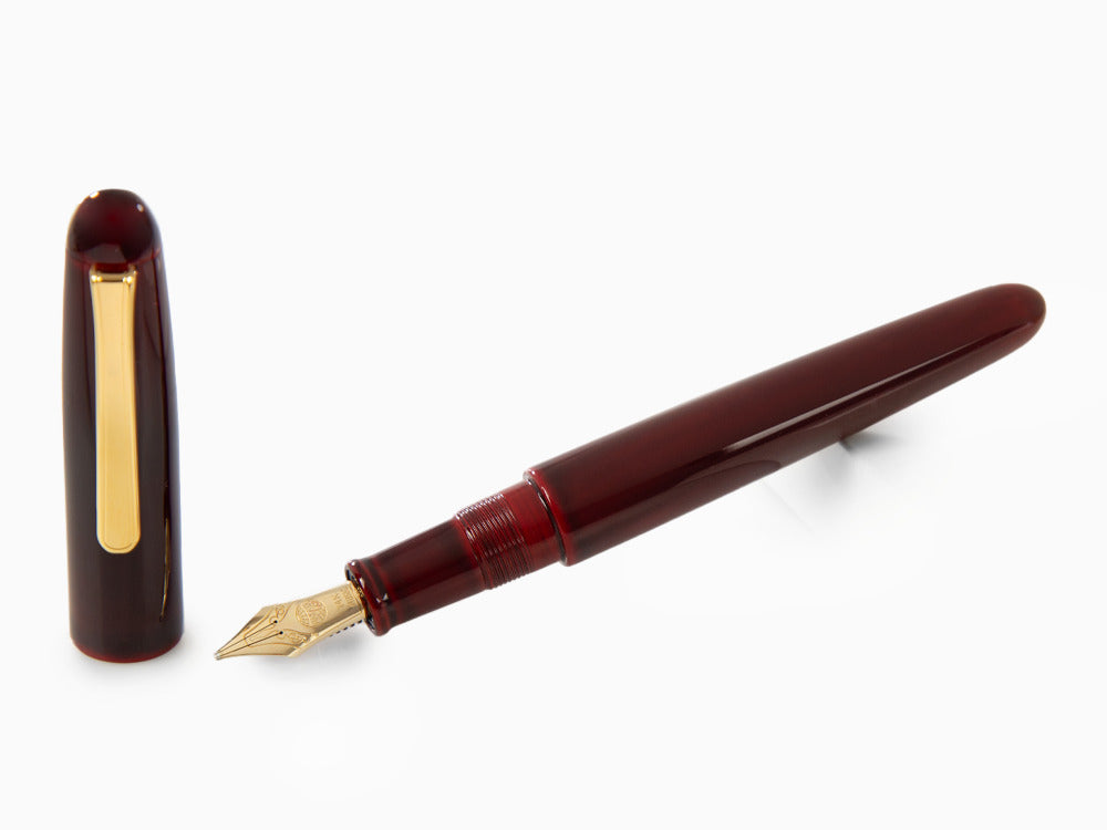Nakaya Writer Portable Fountain Pen, Aka Tamenuri, Ebonite