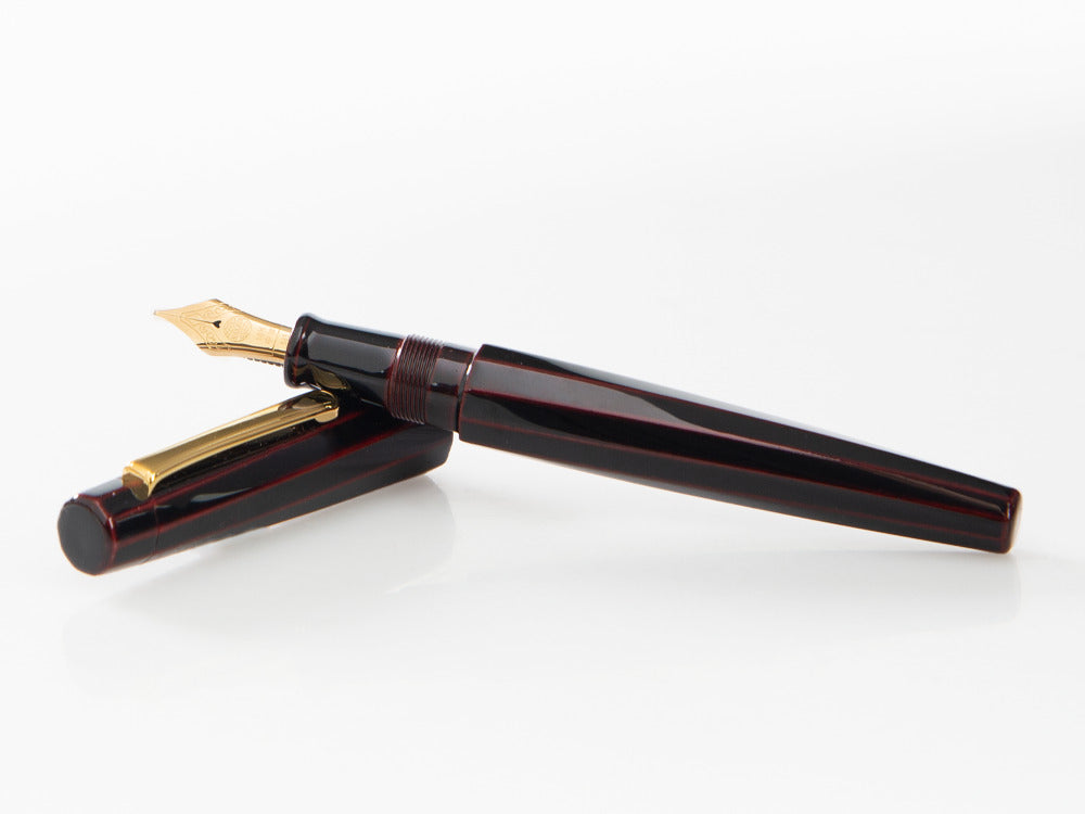 Nakaya Writer Fountain Pen, Kuro Tamenuri, Ebonite and Urushi lacquer