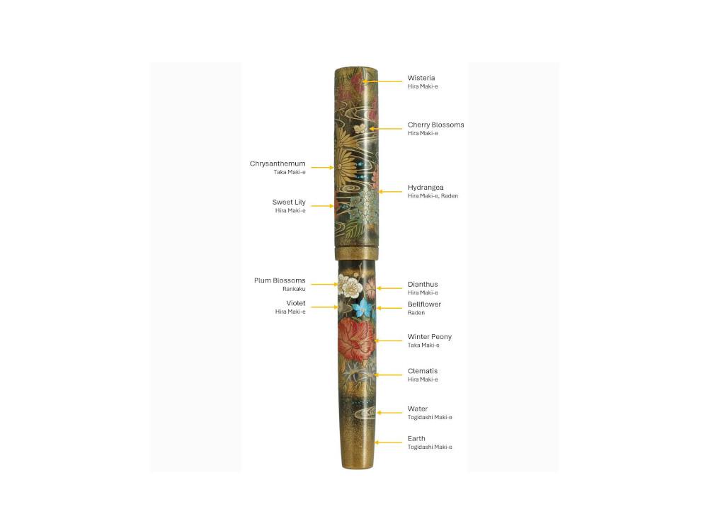 Namiki Emperor Blooming Flowers In Profusion Fountain Pen, FNFV-LP-HYR