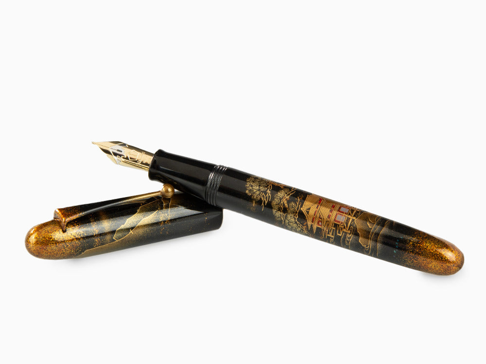 Namiki Yukari Royale Night Scene Fountain Pen, Urushi, Togidashi Maki-e