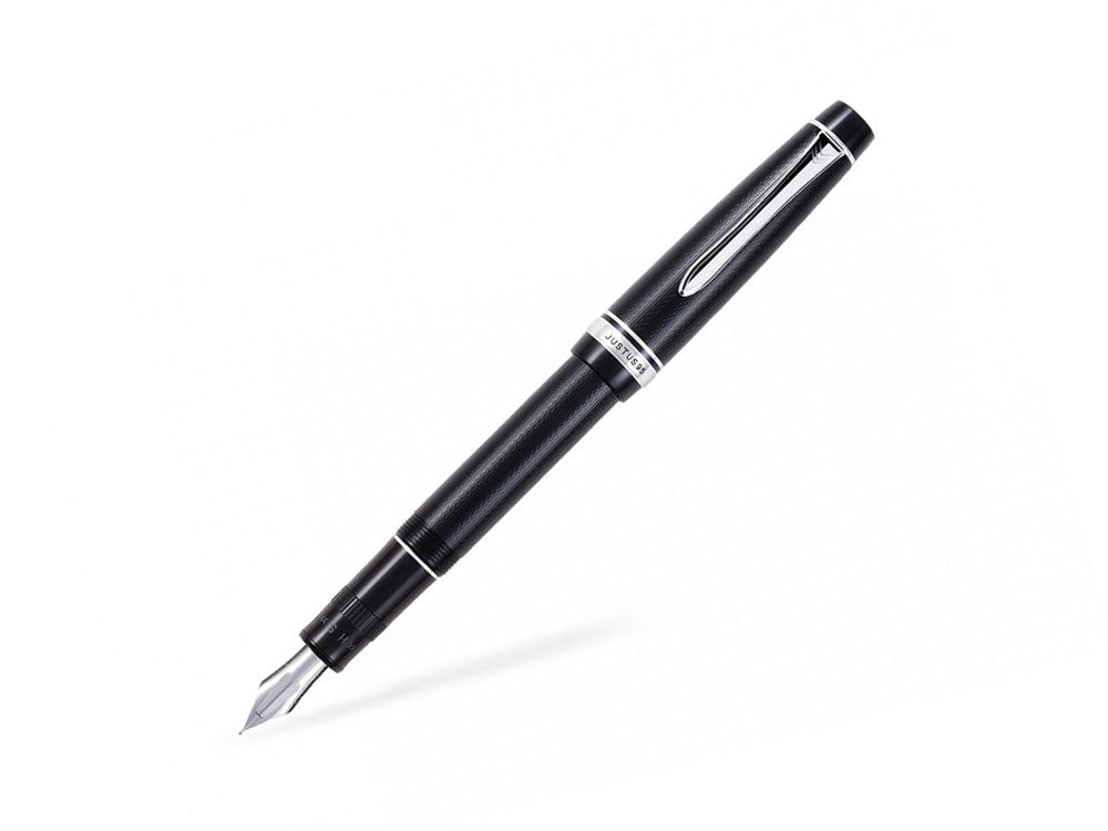 Pilot Justus 95 Fountain Pen, Resin, Rhodium trim, Black, FJ-3MRR-NB-NT