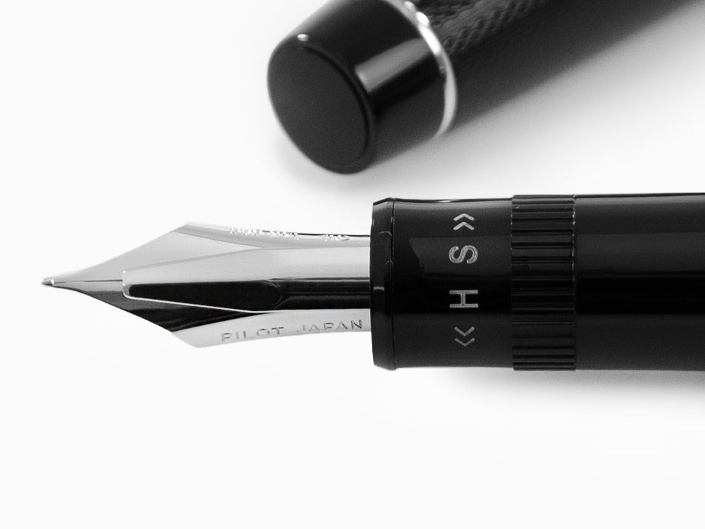Pilot Justus 95 Fountain Pen, Resin, Rhodium trim, Black, FJ-3MRR-NB-NT