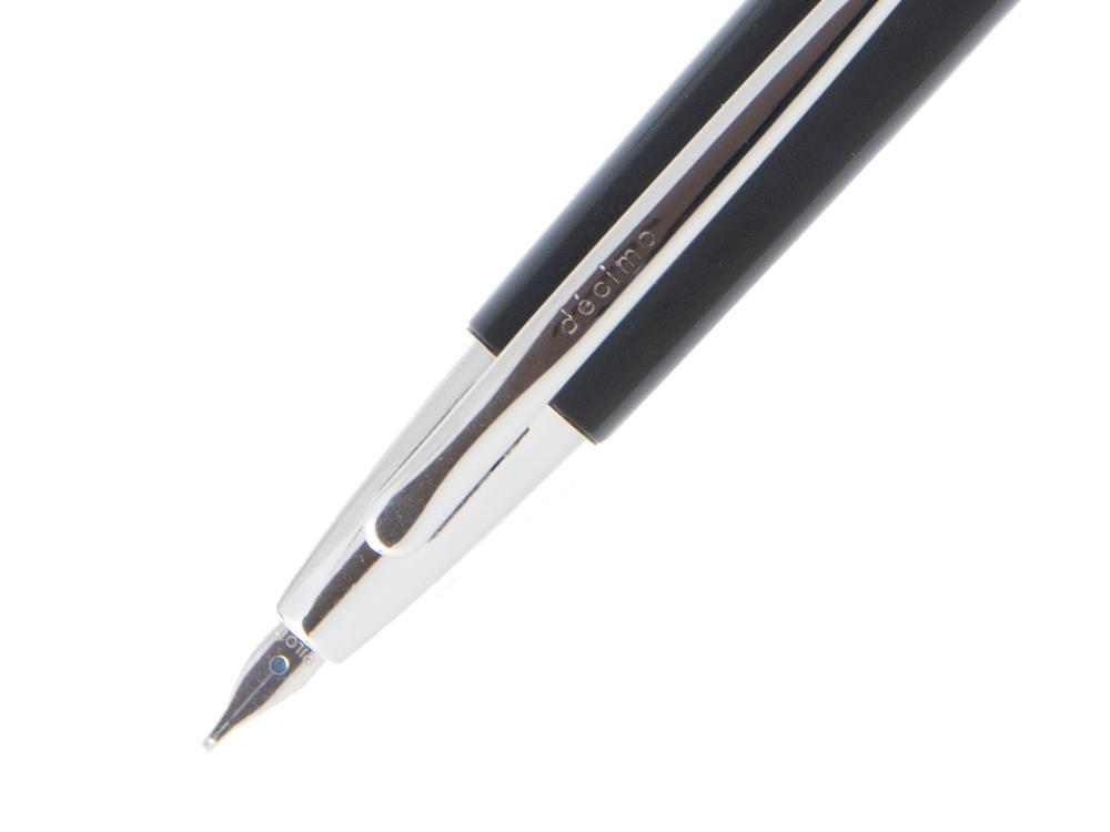 Pilot Capless Decimo Fountain Pen, Chrome trim, Black, FK-1500D-RH-BLACK