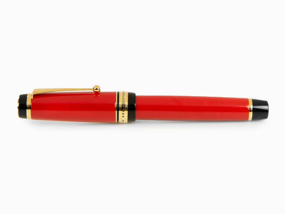Pilot Custom Urushi Fountain Pen, Ebonite, Gold trim, Red, NPUR