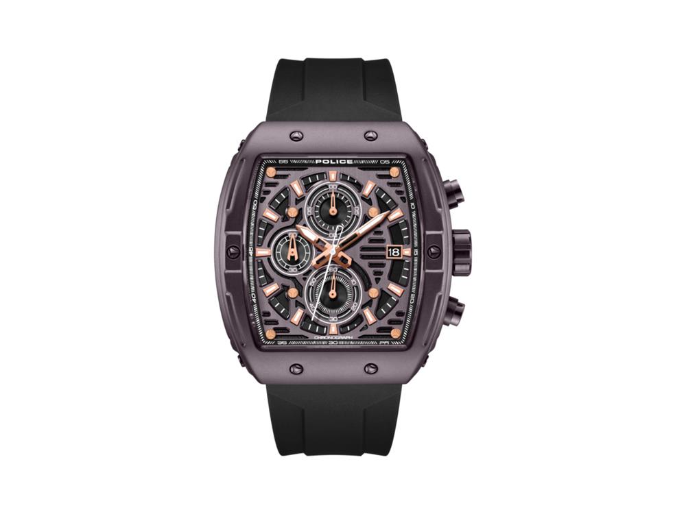 Police Connector Quartz Watch, 46 mm, Brown, PEWGO0000703