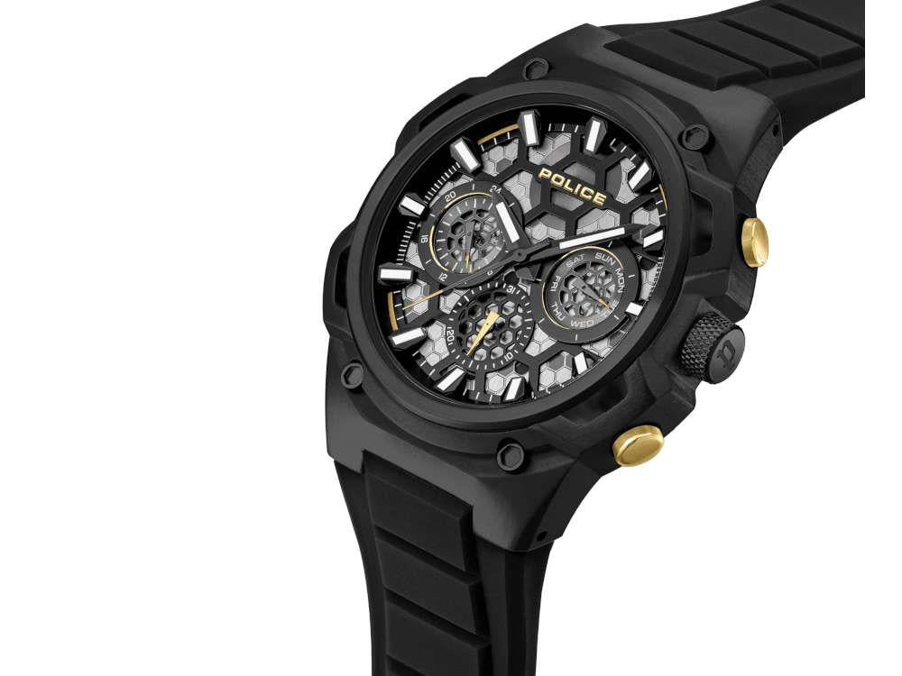 Police Challenger Quartz Watch, PVD, 46 mm, Black, PEWGQ0071901