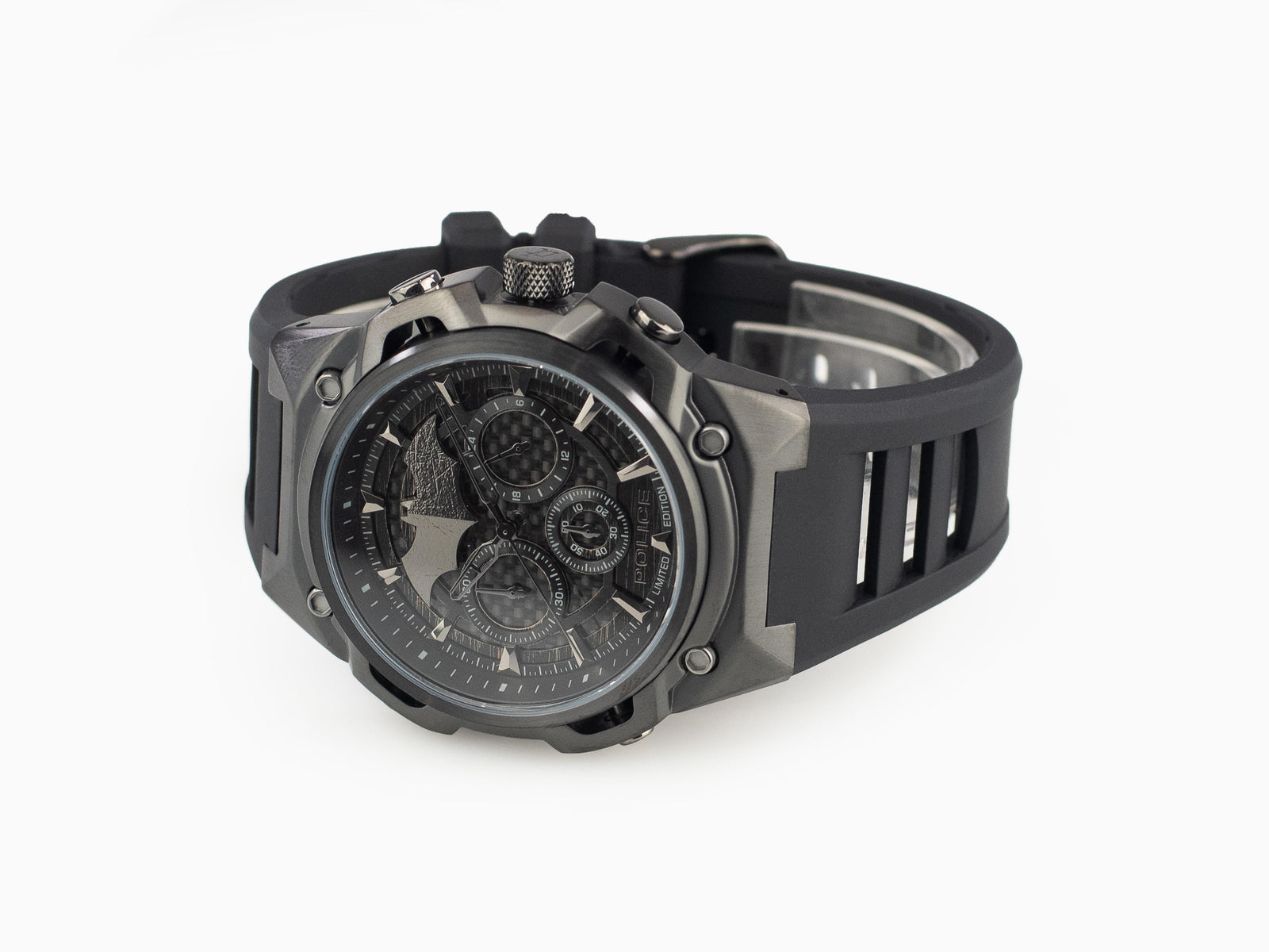 Police Crusader Quartz Watch & Batarang Bracelet Set Limited Ed. PEWGQ0089901