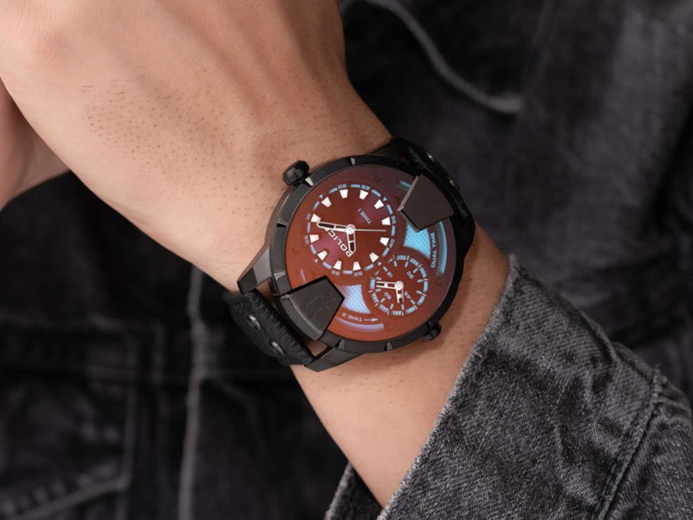 Police Huntley Quartz Watch, PVD, 48 mm, Black, PEWJA0022001