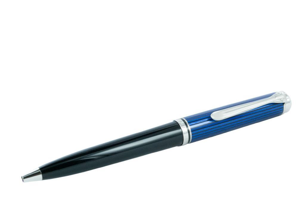 Pelikan K805 Ballpoint pen, Blue and Black, Silver trim, 933697