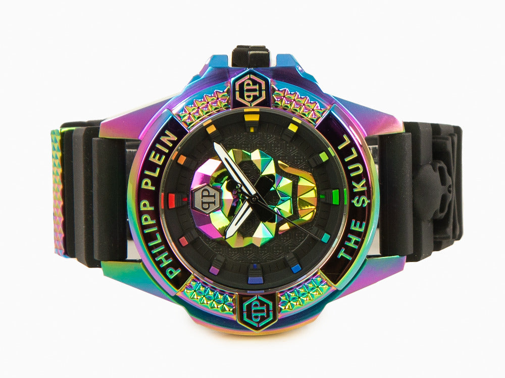 Philipp Plein The Skull Rainbow Quartz Watch, PVD, Black, 44 mm, PWAAA2123