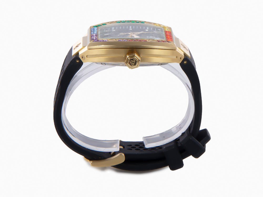 Philipp Plein The Skeleton Automatic Watch, PVD Gold, Black, 44 mm, PWBAA1623