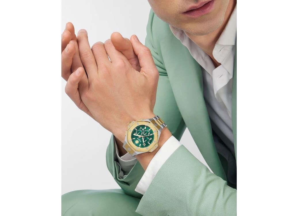Philipp Plein Chrono Royal Quartz Watch, PVD Gold, Green, 46 mm, PWPRA0324