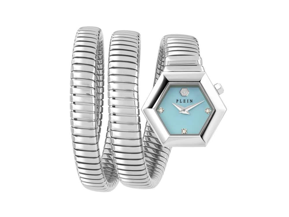 Philipp Plein Snake Hexagon Quartz Watch, Blue, 28 mm, PWZAA0625