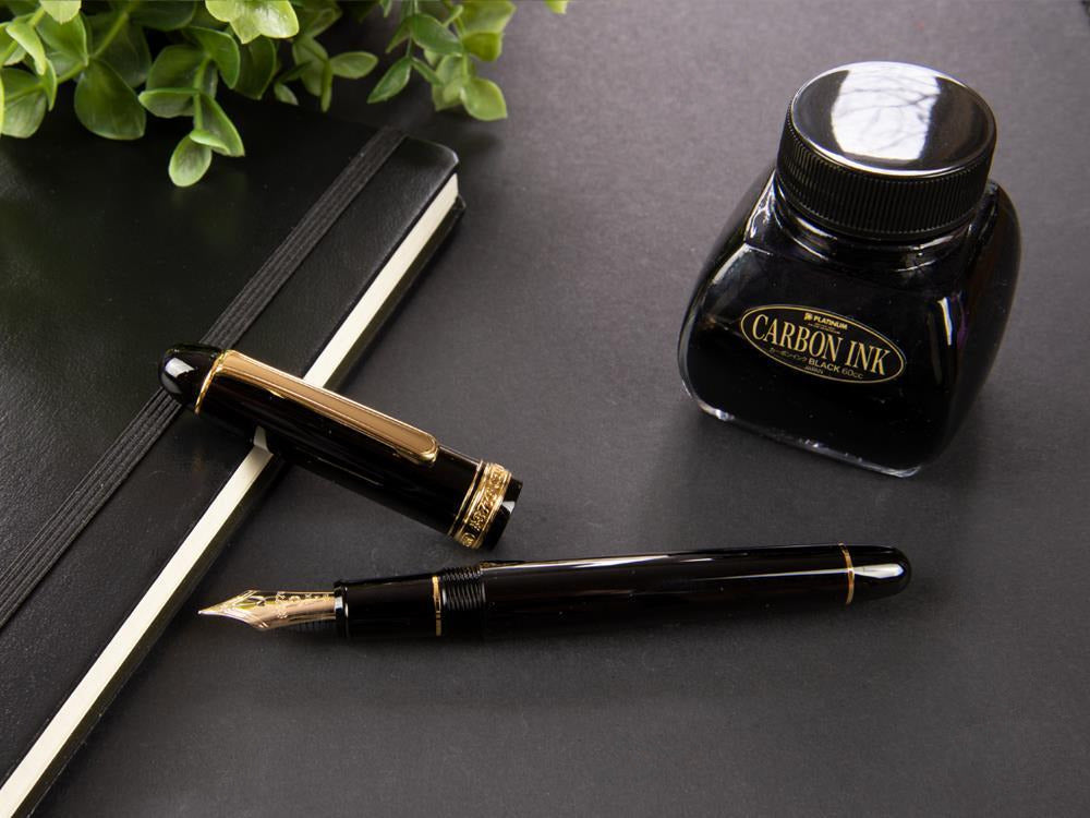 Platinum Century #1 Black to Black Fountain Pen, Resin, PNB-15000A-1
