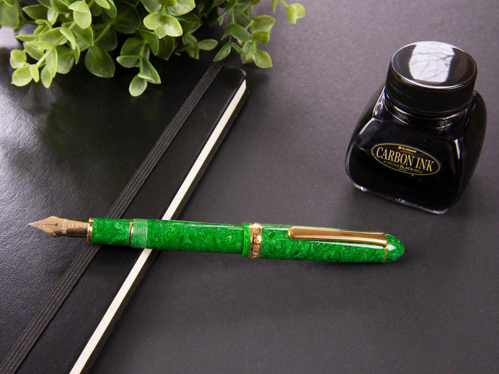 Platinum Celluloid Fountain Pen Jade -Gold Plated Trims- PTB-30000S-45