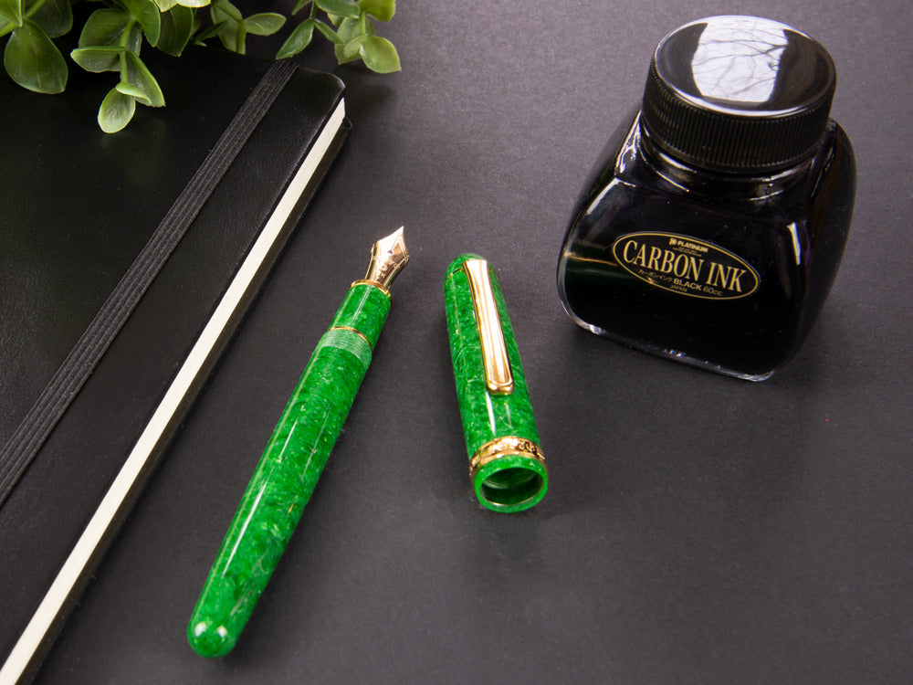 Platinum Celluloid Fountain Pen Jade -Gold Plated Trims- PTB-30000S-45