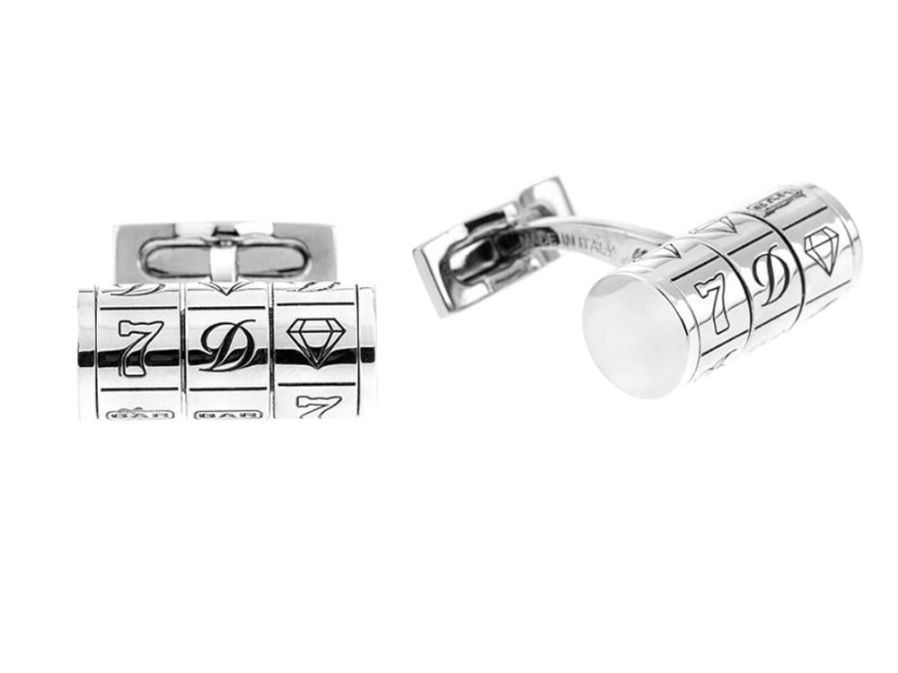 S.T. Dupont Line D Gamble Cufflinks, Palladium, 005748