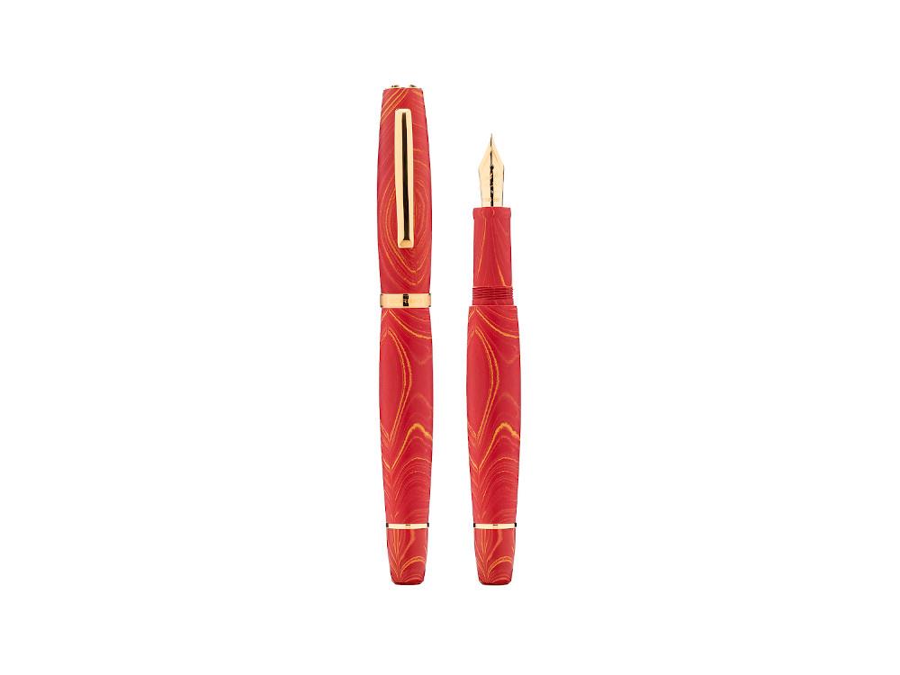 Scribo La Dotta Liber Fountain Pen, Ebonite, Red, 18k, DOTFP24YG1803