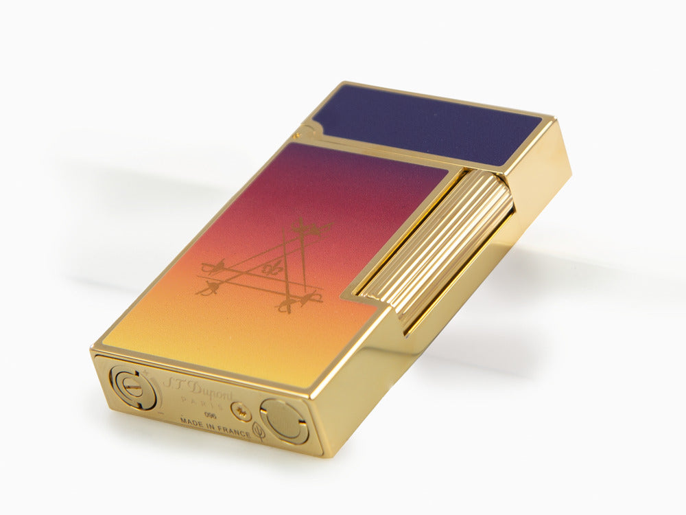 S.T. Dupont Ligne 2 Montecristo L'Aurore Lighter, Gold plated, Purple, C16034