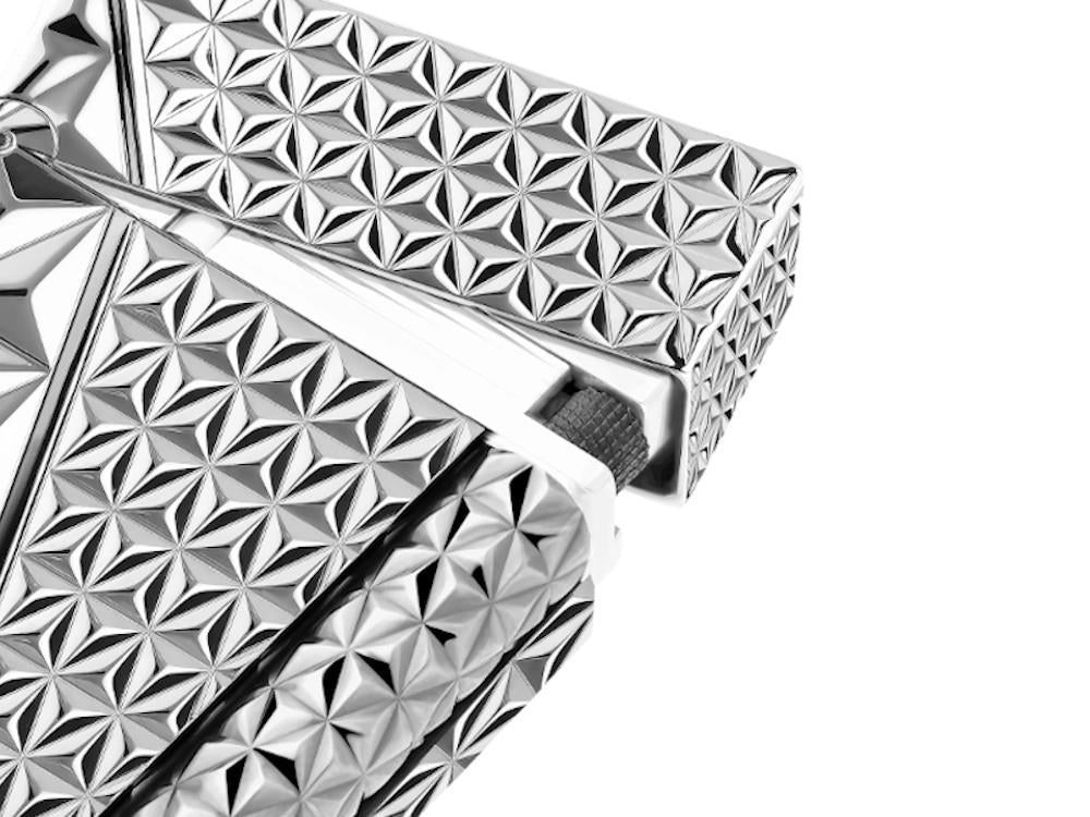 S.T. Dupont L2 Double Fire X Lighter, Brass, Palladium trim, Silver, C16645