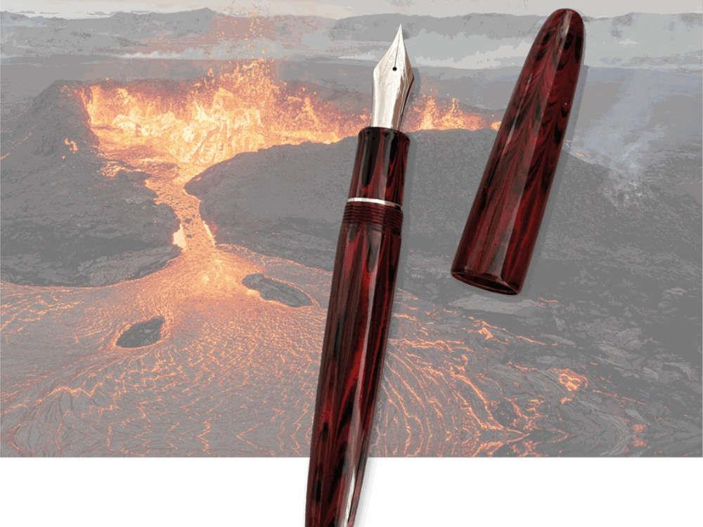 Sailor King of Pens Ripple Magma Fountain Pen, Ebonite, 10-8975-430