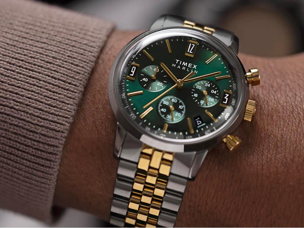 Timex Marlin Quartz Watch, Green, 40 mm, TW2W60000A