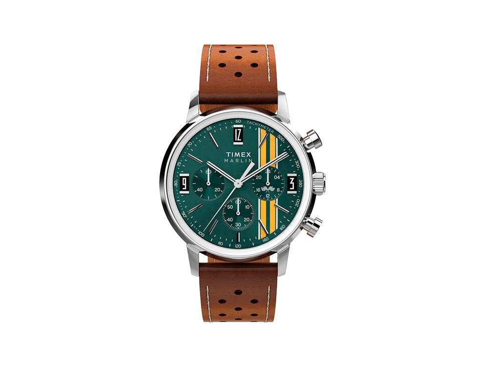 Timex Marlin Quartz Watch, Green, 40 mm, Chronograph, TW2W99100