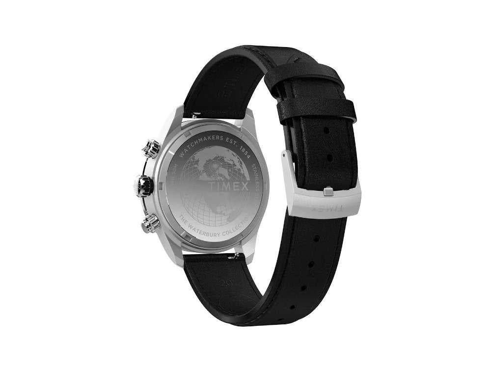 Timex Waterbury Heritage Quartz Watch, Silver, 39 mm, Chronograph, TW2Y19300