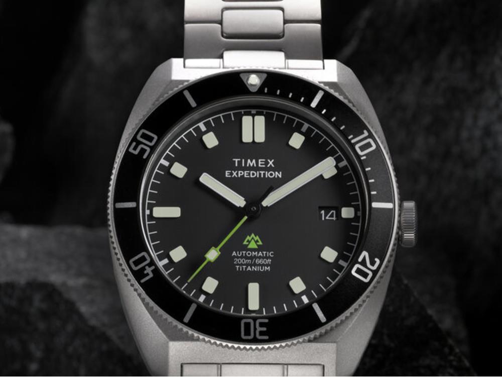 Timex Expedition Pioneer Titanium Automatic Watch, Black, 41 mm, TW2Y63800