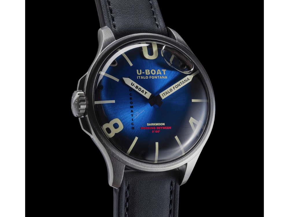 U-Boat Capsoil Darkmoon Kama SS Quartz Watch, 46.5 mm, Blue, 3340