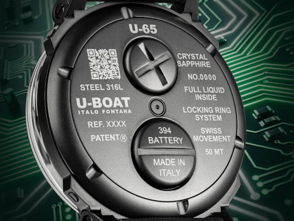 U-Boat U-65 TEK PVD Quartz Watch, 44 mm, Black, 3365