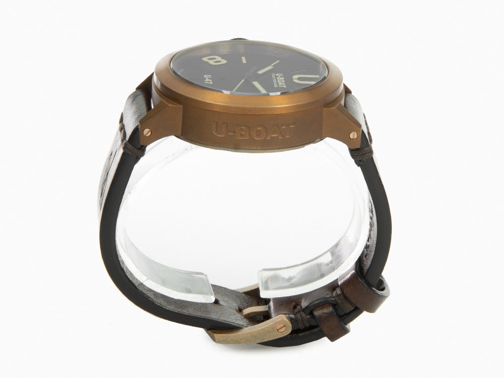 U-Boat Classico U-47 Bronzo Automatic Watch, Bronze, Black, 47 mm, Leather, 7797