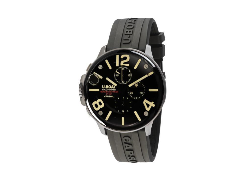U-Boat Capsoil Chrono SS Quartz Watch, Black, 45 mm, 8111/C