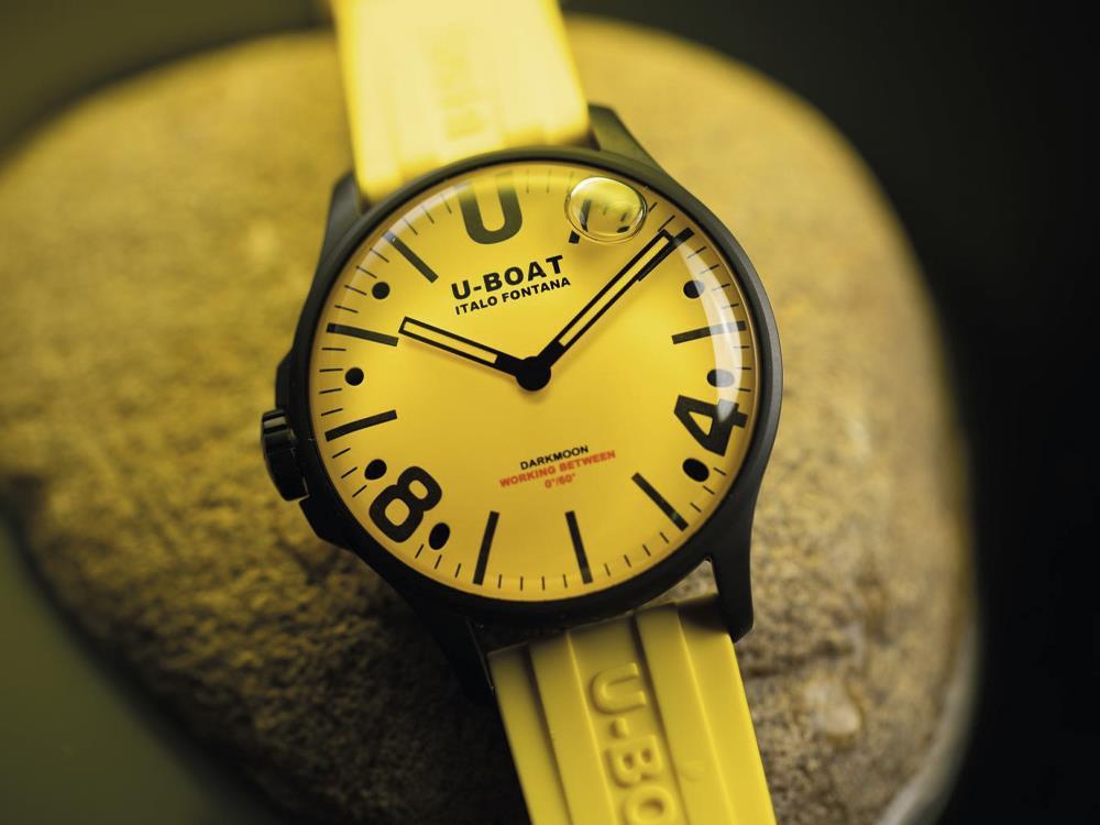 U-Boat Capsoil Darkmoon Quartz Watch, PVD, PVD, 44 mm, Yellow, 8967
