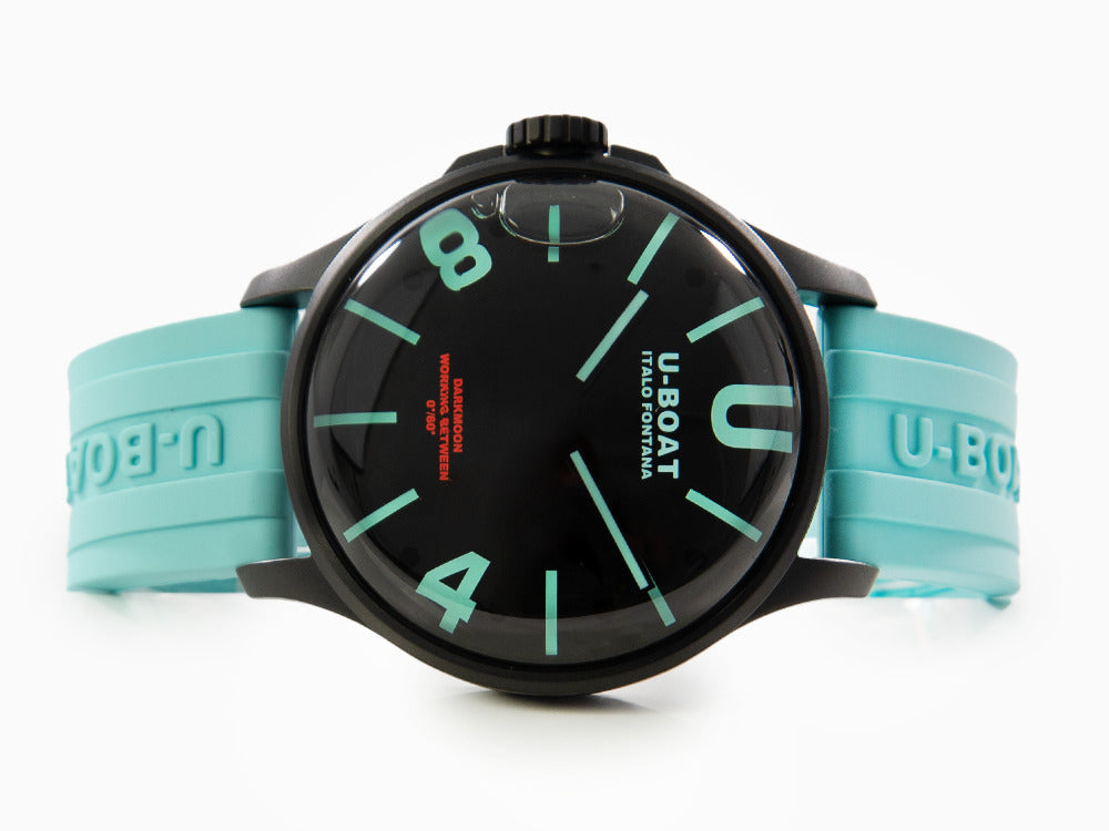 U-Boat Capsoil Darkmoon Aquamarine Curve Quartz Watch, IPB, 44 mm, Black, 9526