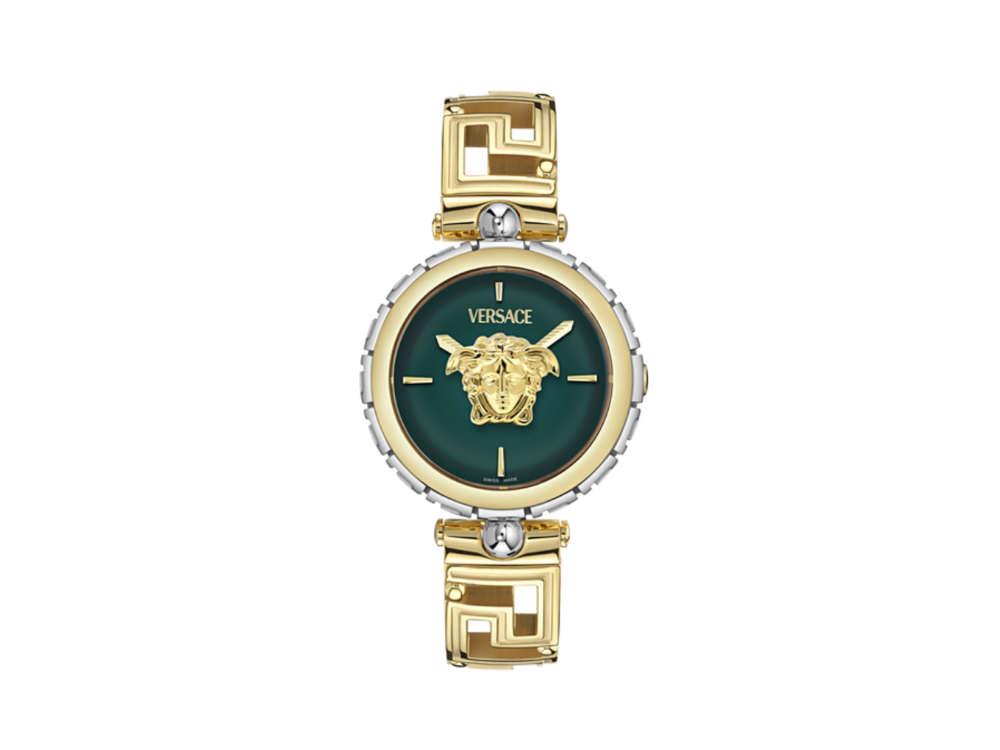 Versace Medusa Jewel Quartz Watch, PVD Gold, Green, 34 mm, VE0B00325