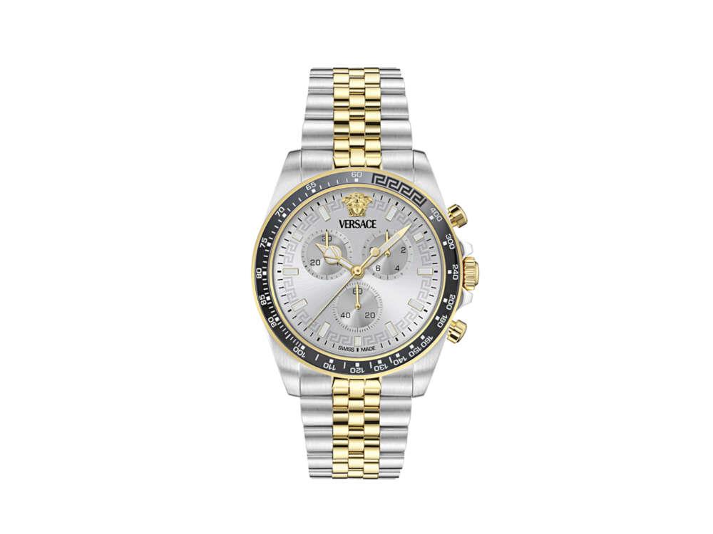 Versace Greca Chrono Wave Quartz Watch, Grey, 43 mm, Sapphire Crystal, VE0H00725