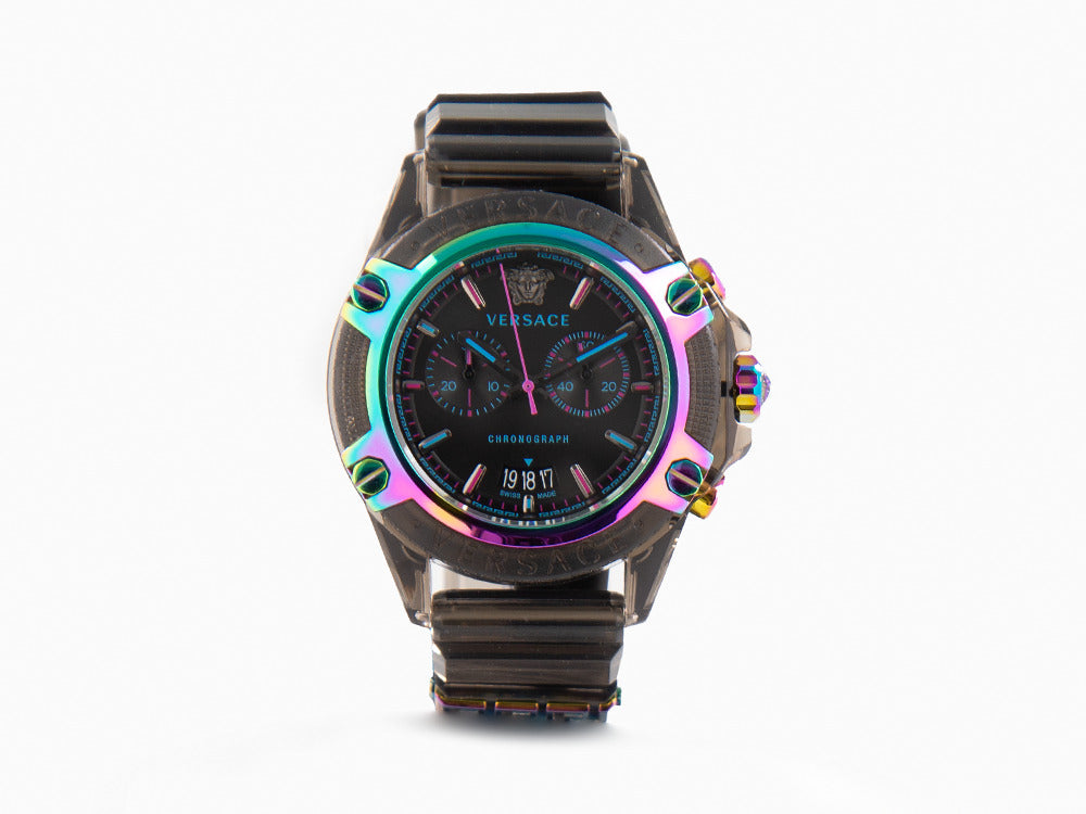 Versace Icon Active Quartz Watch, Polycarbonate, Black, 44 mm, VEZ701022