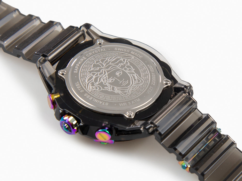 Versace Icon Active Quartz Watch, Polycarbonate, Black, 44 mm, VEZ701022
