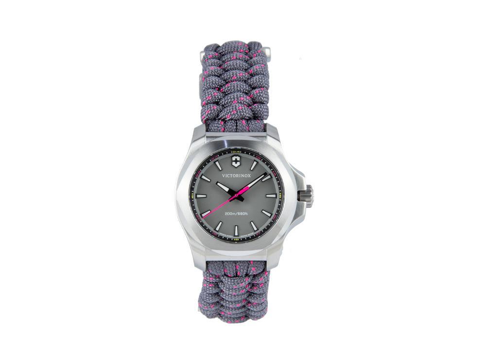 Victorinox I.N.O.X. Ladies Quartz Watch, Stainless Steel, Grey, 37 mm, Paracord