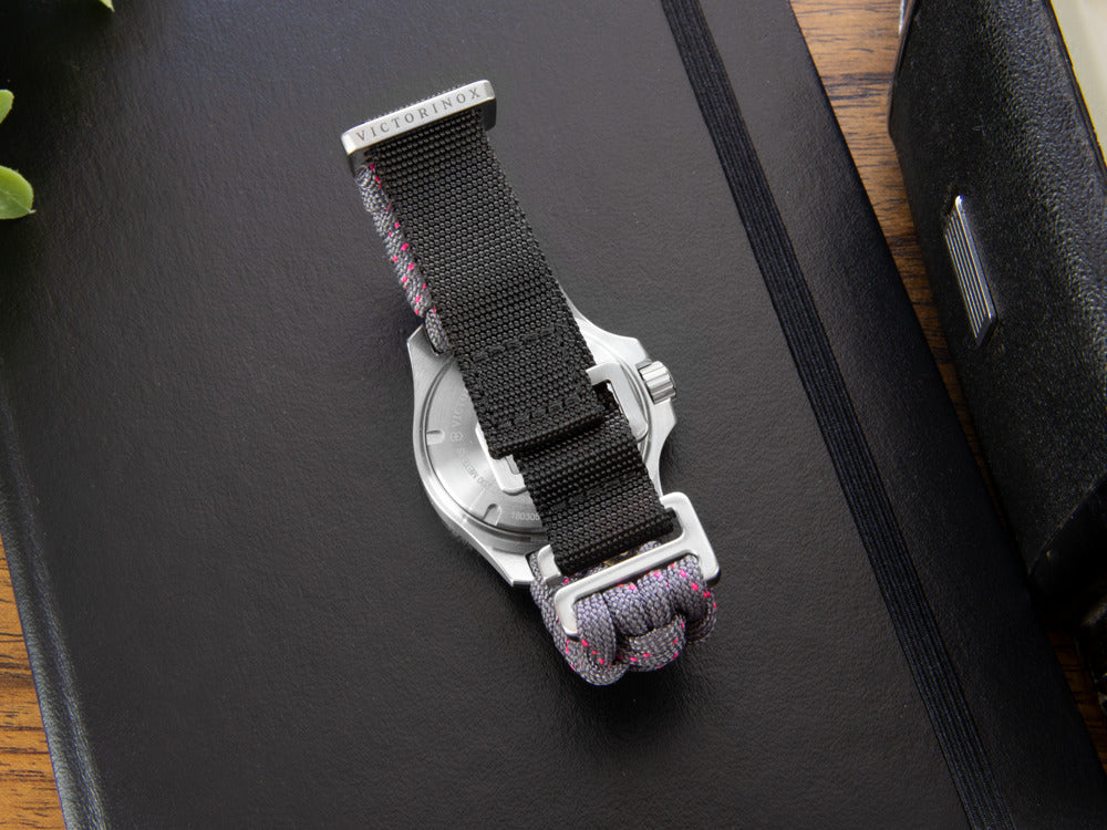 Victorinox I.N.O.X. Ladies Quartz Watch, Stainless Steel, Grey, 37 mm, Paracord