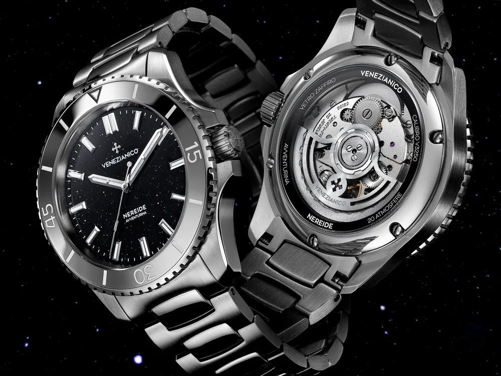 Venezianico Nereide Avventurina Nera Automatic Watch, 39 mm, Black, 3121550C